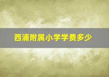 西浦附属小学学费多少