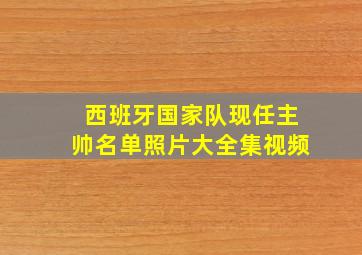 西班牙国家队现任主帅名单照片大全集视频