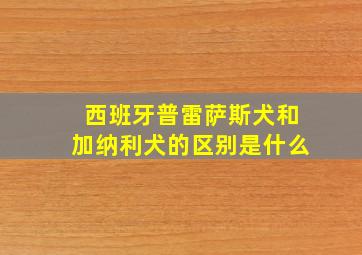 西班牙普雷萨斯犬和加纳利犬的区别是什么