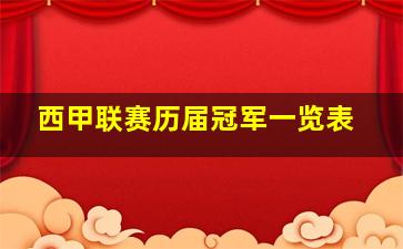 西甲联赛历届冠军一览表