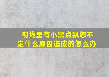 视线里有小黑点飘忽不定什么原因造成的怎么办