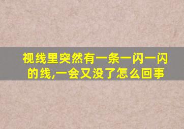 视线里突然有一条一闪一闪的线,一会又没了怎么回事