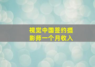 视觉中国签约摄影师一个月收入