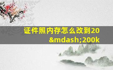 证件照内存怎么改到20—200k