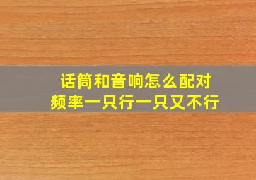 话筒和音响怎么配对频率一只行一只又不行