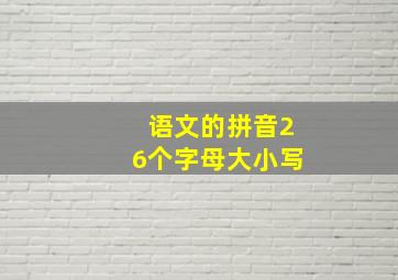 语文的拼音26个字母大小写