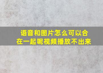 语音和图片怎么可以合在一起呢视频播放不出来