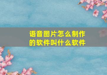 语音图片怎么制作的软件叫什么软件