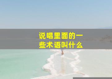 说唱里面的一些术语叫什么