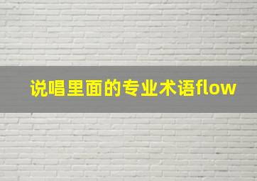 说唱里面的专业术语flow