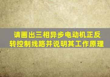 请画出三相异步电动机正反转控制线路并说明其工作原理