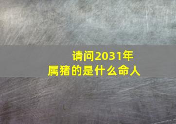 请问2031年属猪的是什么命人