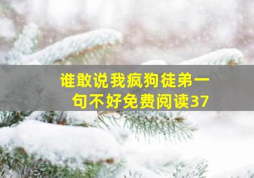 谁敢说我疯狗徒弟一句不好免费阅读37