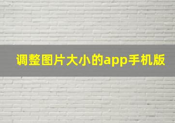 调整图片大小的app手机版