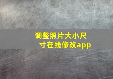 调整照片大小尺寸在线修改app