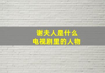 谢夫人是什么电视剧里的人物