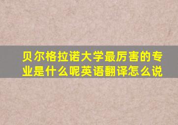 贝尔格拉诺大学最厉害的专业是什么呢英语翻译怎么说