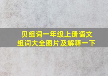 贝组词一年级上册语文组词大全图片及解释一下