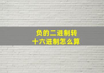 负的二进制转十六进制怎么算