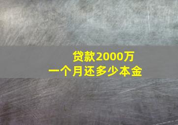 贷款2000万一个月还多少本金