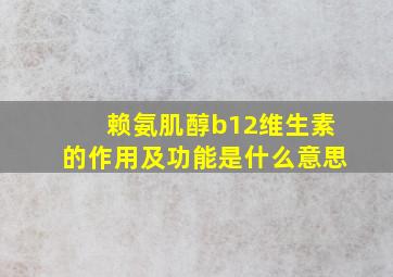 赖氨肌醇b12维生素的作用及功能是什么意思