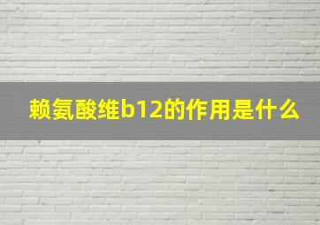 赖氨酸维b12的作用是什么