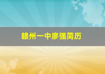 赣州一中廖强简历