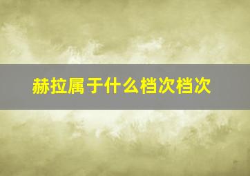 赫拉属于什么档次档次