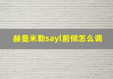 赫曼米勒sayl前倾怎么调