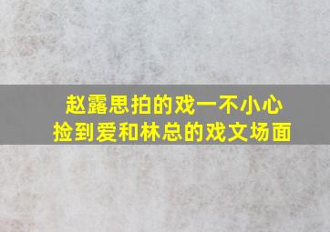 赵露思拍的戏一不小心捡到爱和林总的戏文场面