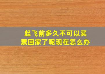 起飞前多久不可以买票回家了呢现在怎么办