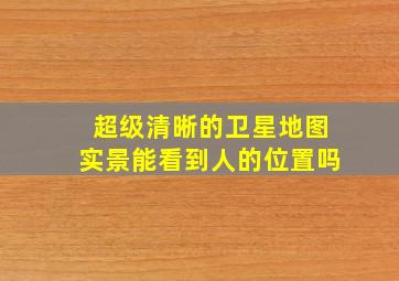 超级清晰的卫星地图实景能看到人的位置吗