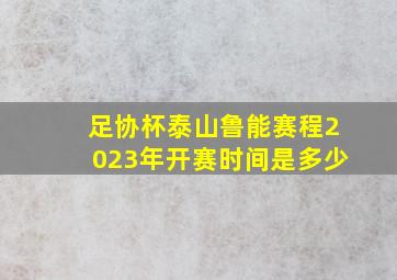 足协杯泰山鲁能赛程2023年开赛时间是多少