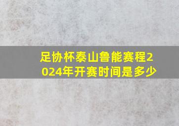 足协杯泰山鲁能赛程2024年开赛时间是多少