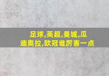 足球,英超,曼城,瓜迪奥拉,欧冠谁厉害一点