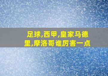 足球,西甲,皇家马德里,摩洛哥谁厉害一点