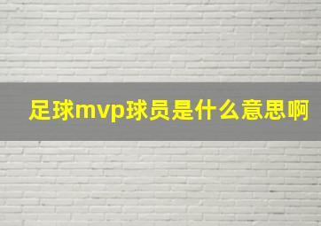 足球mvp球员是什么意思啊