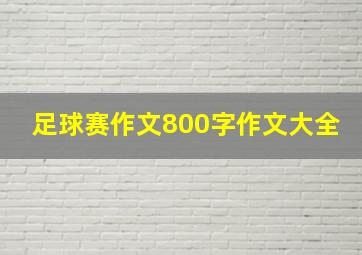 足球赛作文800字作文大全