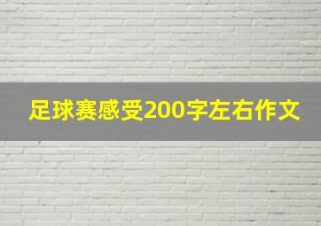 足球赛感受200字左右作文