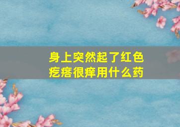 身上突然起了红色疙瘩很痒用什么药