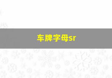 车牌字母sr