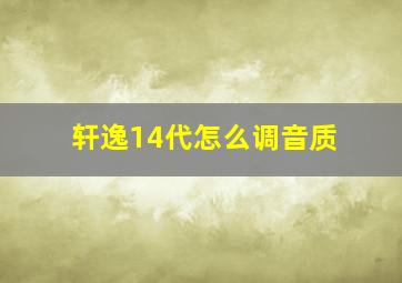 轩逸14代怎么调音质