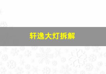 轩逸大灯拆解