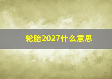 轮胎2027什么意思