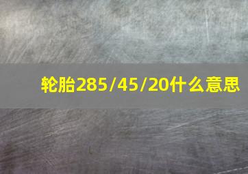 轮胎285/45/20什么意思