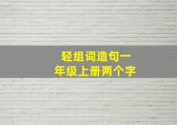 轻组词造句一年级上册两个字