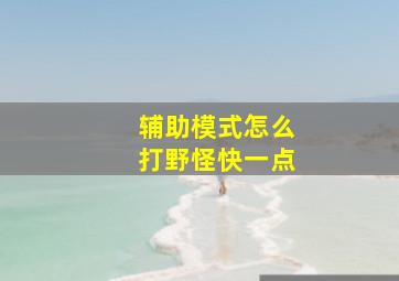 辅助模式怎么打野怪快一点