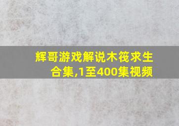 辉哥游戏解说木筏求生合集,1至400集视频