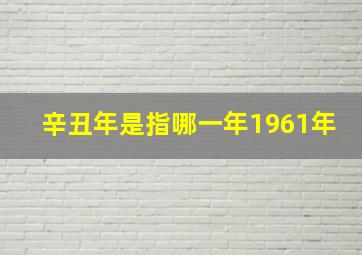 辛丑年是指哪一年1961年