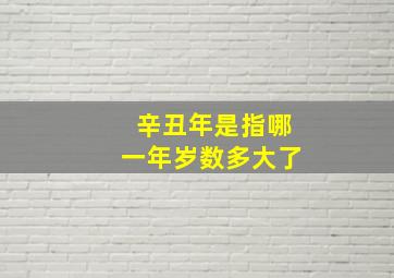 辛丑年是指哪一年岁数多大了